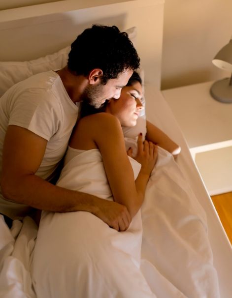 couple in bed upset about sexless marriage