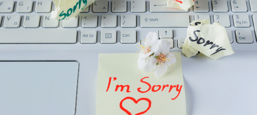 A close up of a keyboard with crumpled up post-its that say "Sorry". One is left untouched and reads "I'm Sorry". This could represent the many tries it takes when learning how to apologize for cheating. Idit Sharoni offers support for couples recovering from an affair. Contact an affair recovery expert for support with recovering from infidelity in Florida.