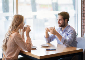 Shows a couple meeting up for coffee. Represents how marriage counseling in miami, fl will support you and your partner creating rituals in your relationship to create a stronger bond.