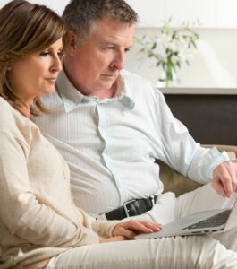 Couple reviewing information together while questioning affair recovery. Recovering after cheating, and getting back to normal after betrayal in Jacksonville, West Palm Beach, Sarasota, Boca Raton and across Florida. Learn how to get over betrayal and move forward